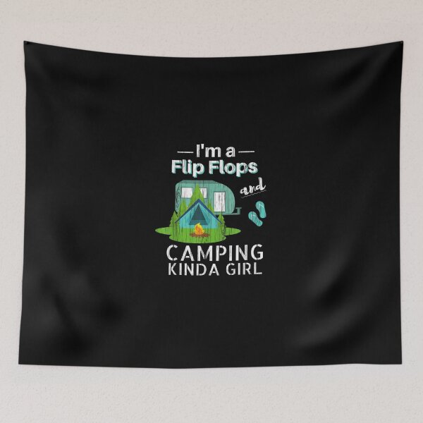 Item preview, Funny Womens Girls Camping Flip Flops Roadtrips RV designed and sold by SeyedshiNaia.