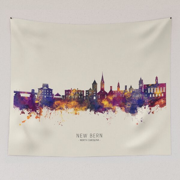 Item preview, New Bern North Carolina Skyline designed and sold by ArtPrints.