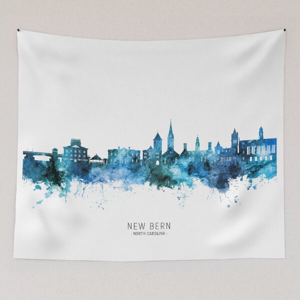 Item preview, New Bern North Carolina Skyline designed and sold by ArtPrints.
