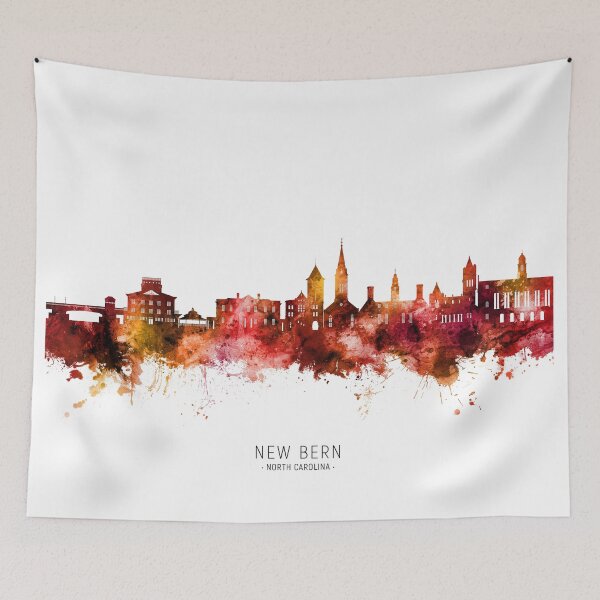 Item preview, New Bern North Carolina Skyline designed and sold by ArtPrints.