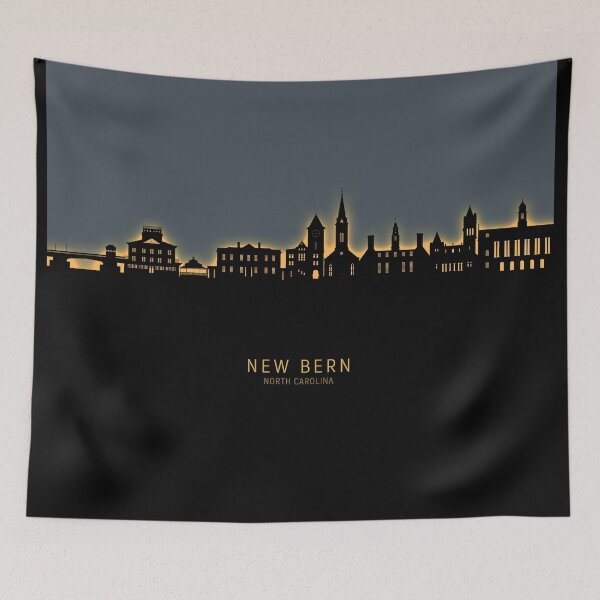 Item preview, New Bern North Carolina Skyline designed and sold by ArtPrints.