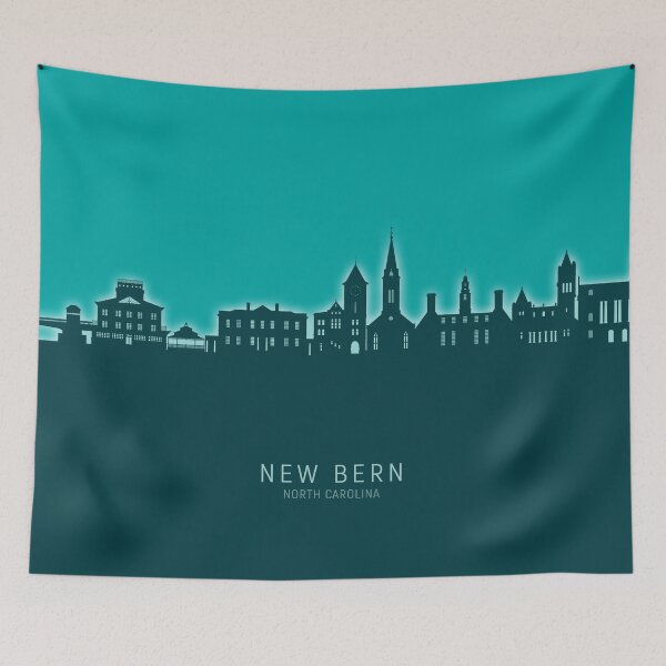 Item preview, New Bern North Carolina Skyline designed and sold by ArtPrints.