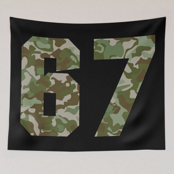 Item preview, Army Camo Number Sixty-seven Veteran Lucky Number 67 designed and sold by Urosek.