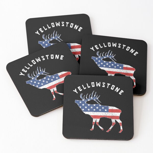 Item preview, Yellowstone National Park American Flag Deer designed and sold by angelata.