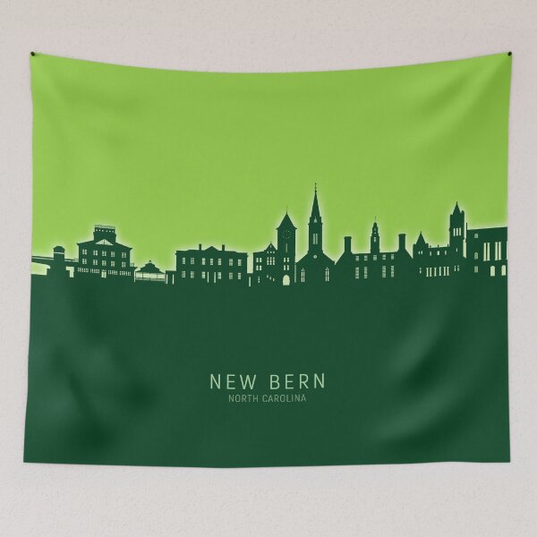 Item preview, New Bern North Carolina Skyline designed and sold by ArtPrints.