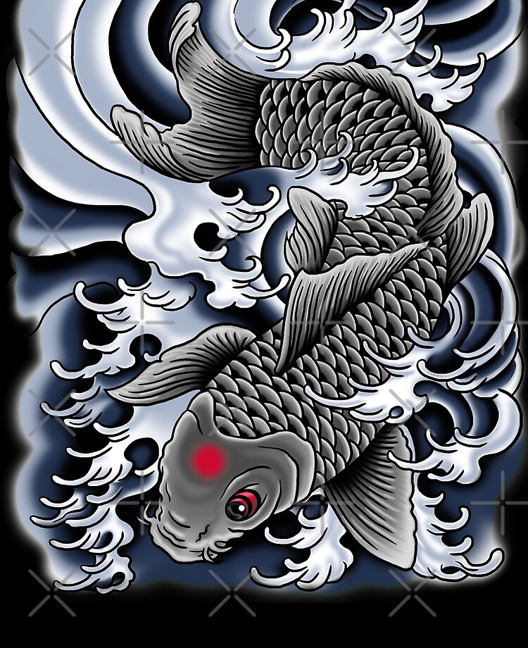 Tatouage Koi Gris Coque et skin adh sive iPad