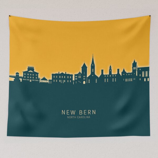 Item preview, New Bern North Carolina Skyline designed and sold by ArtPrints.