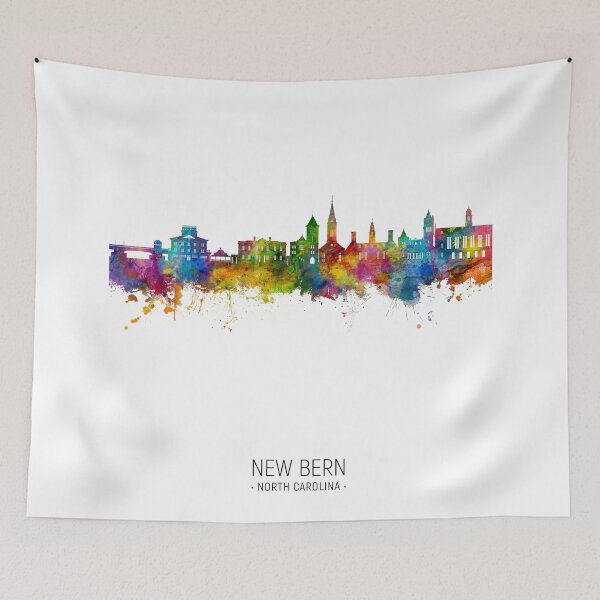 Item preview, New Bern North Carolina Skyline designed and sold by ArtPrints.