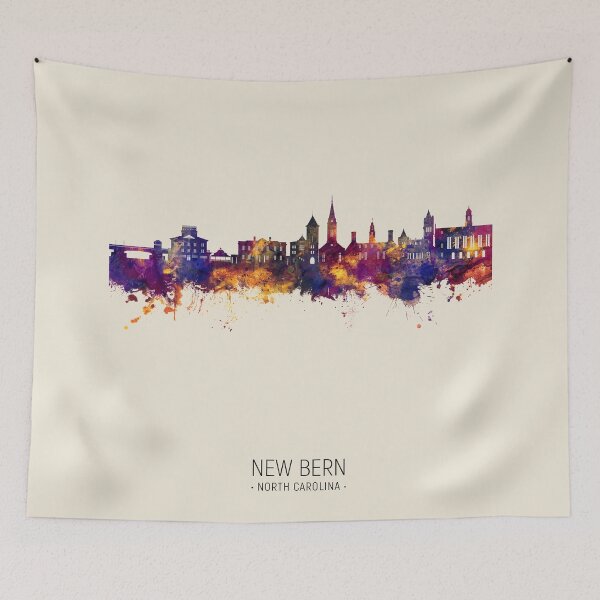 Item preview, New Bern North Carolina Skyline designed and sold by ArtPrints.