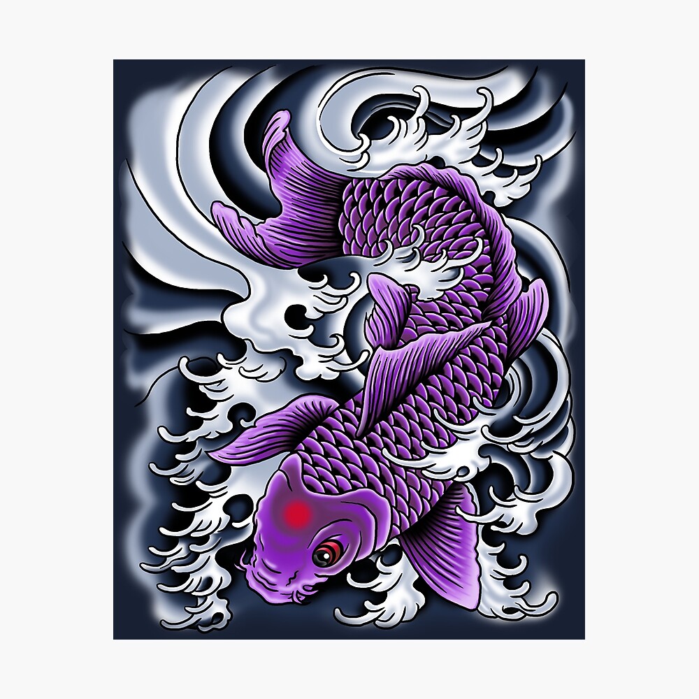 Premium Vector  Colorful koi fish jumping up with flowers and leaves all  around for t shirt design