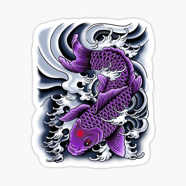 Tattoo Koi Purple" Sticker for Sale by HexOne