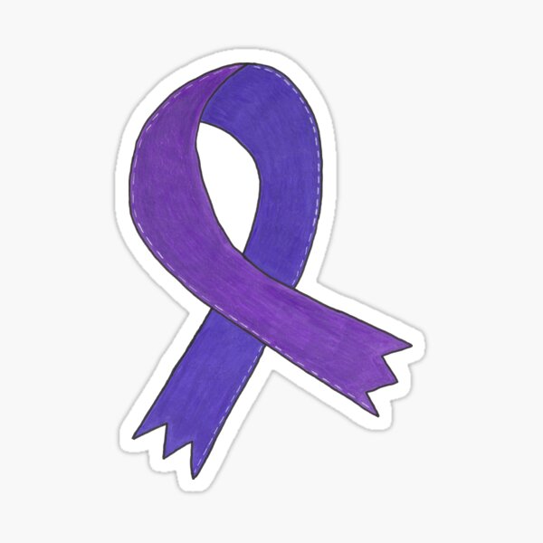 Medium Purple Awareness Ribbon Sticker