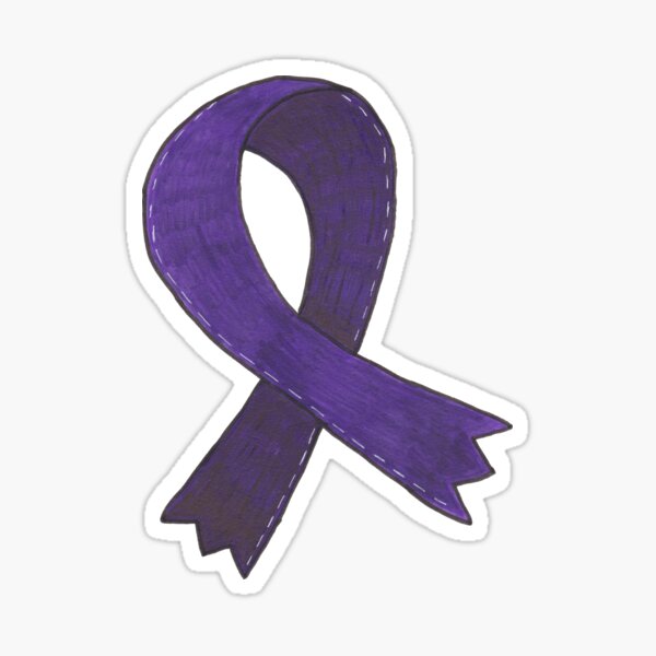Dark Purple Awareness Ribbon Sticker