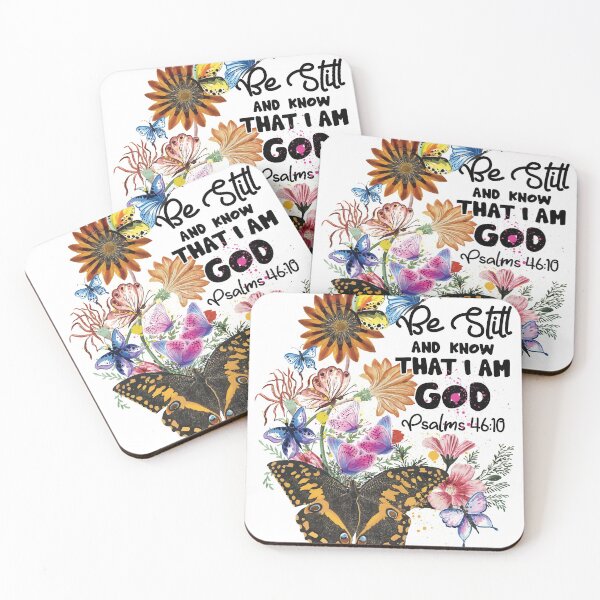 Item preview, Christian Bible Verse Psalm 46 10 Flower Butterfly designed and sold by BaseStore.