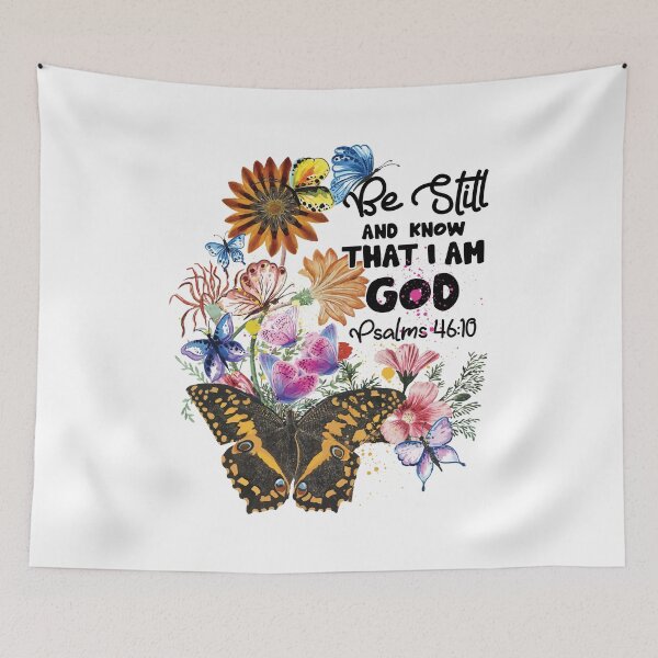 Item preview, Christian Bible Verse Psalm 46 10 Flower Butterfly designed and sold by BaseStore.