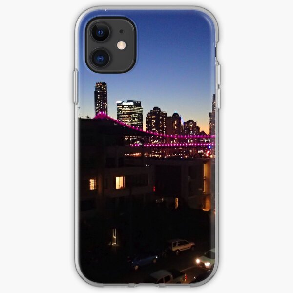 sunset over the bridge iPhone Soft Case