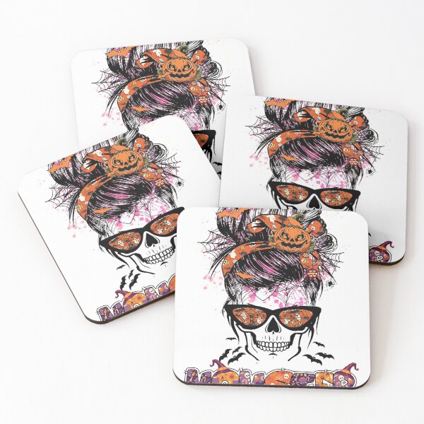 Item preview, Momster Halloween Costume Skull Mom Messy Hair Bun designed and sold by BaseStore.