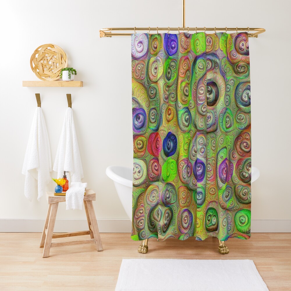 Space snowballs #DeepDreamed Shower Curtain