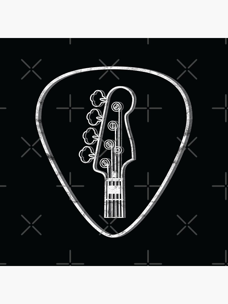 Sticker for Sale avec l'œuvre « Tête de guitare basse décrit le thème  sombre du médiator de guitare » de l'artiste nightsworthy
