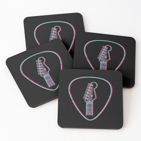 Item preview, 3D S-Style Guitar Headstock Outlines Guitar Pick Dark Theme designed and sold by nightsworthy.