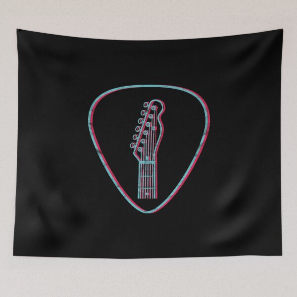 Item preview, 3D T-Style Guitar Headstock Outlines Guitar Pick Dark Theme designed and sold by nightsworthy.