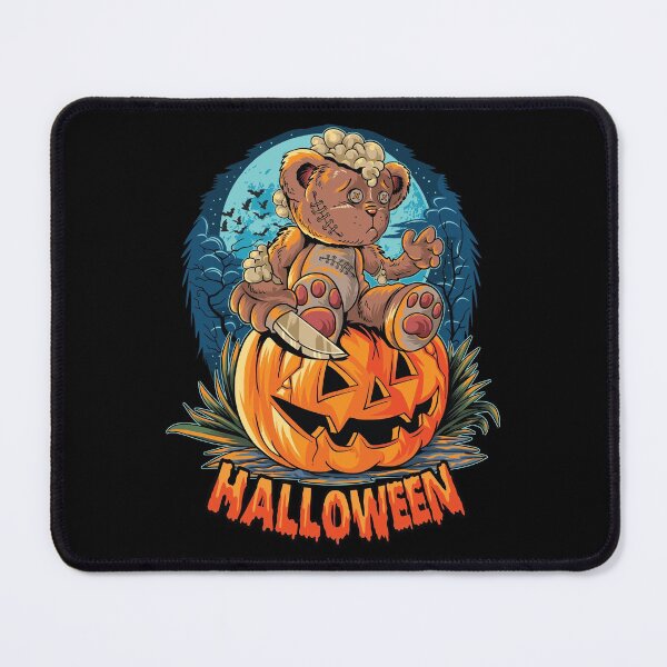 Item preview, Halloween draw arte cute bear holding knife sit into pumpkin designed and sold by Ckh1985.