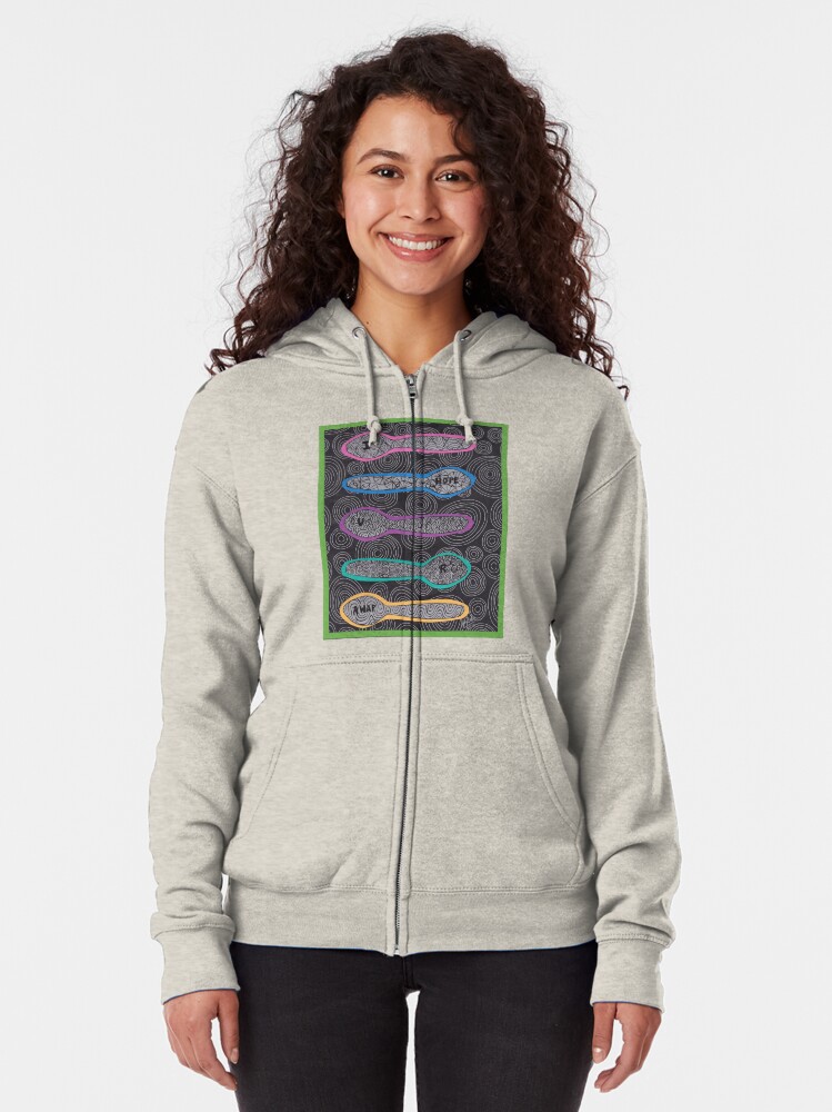 Thumbnail 2 of 5, Zipped Hoodie, Sending Spoons - I Hope You Are AWAP designed and sold by Shilissimo.