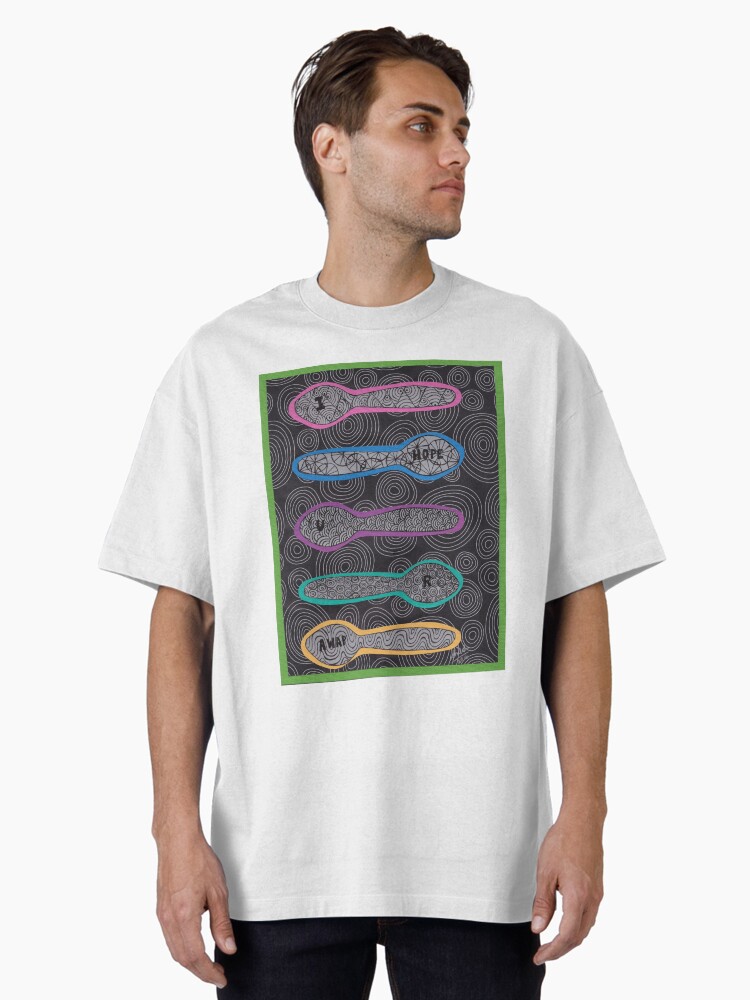 Thumbnail 1 of 7, Oversized T-Shirt, Sending Spoons - I Hope You Are AWAP designed and sold by Shilissimo.