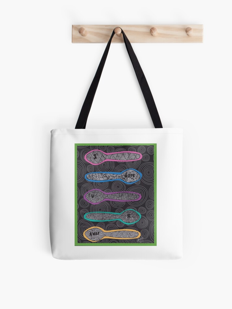 Thumbnail 1 of 2, Tote Bag, Sending Spoons - I Hope You Are AWAP designed and sold by Shilissimo.