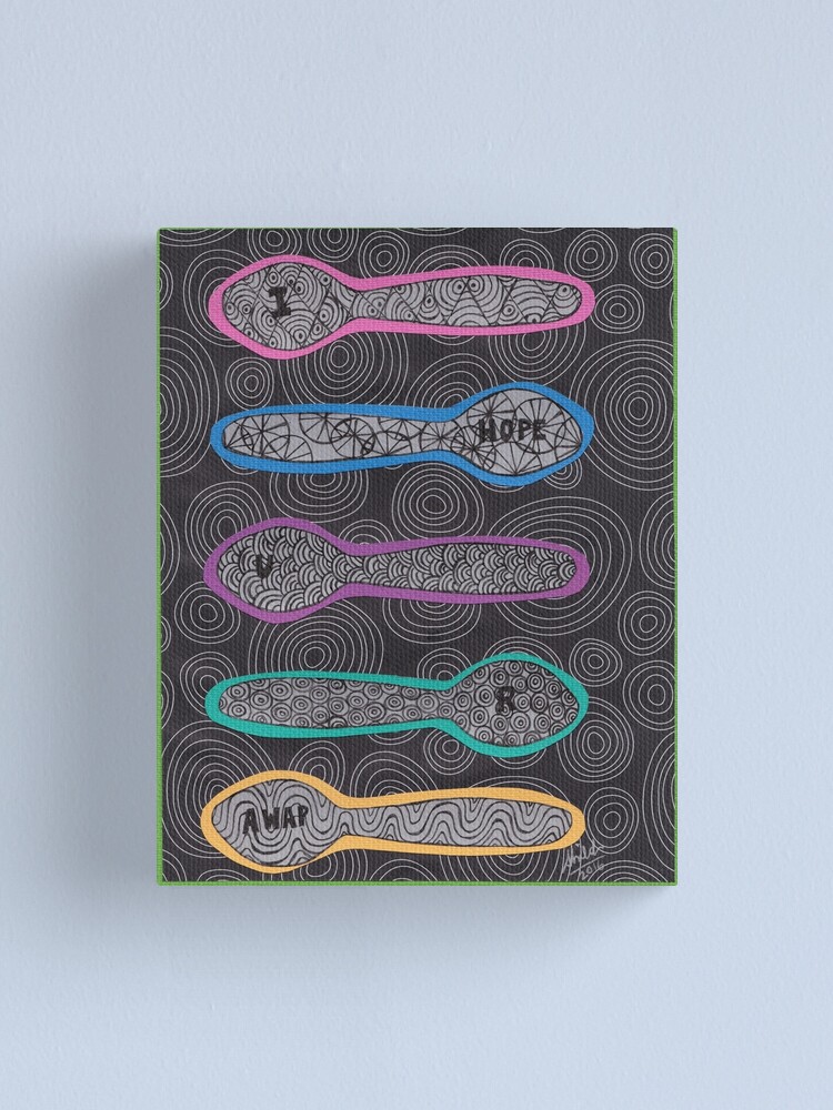 Thumbnail 1 of 3, Canvas Print, Sending Spoons - I Hope You Are AWAP designed and sold by Shilissimo.