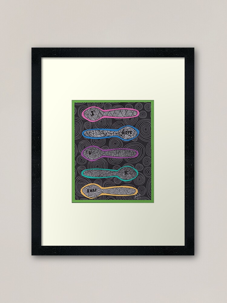 Thumbnail 1 of 7, Framed Art Print, Sending Spoons - I Hope You Are AWAP designed and sold by Shilissimo.