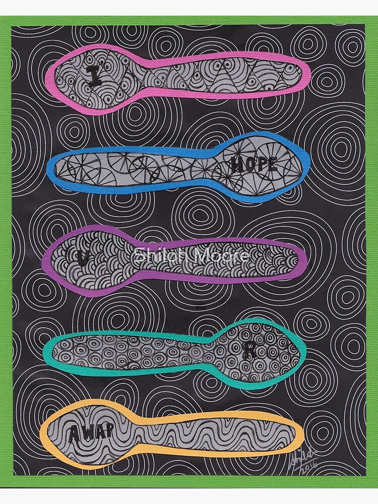 Thumbnail 7 of 7, Framed Art Print, Sending Spoons - I Hope You Are AWAP designed and sold by Shilissimo.