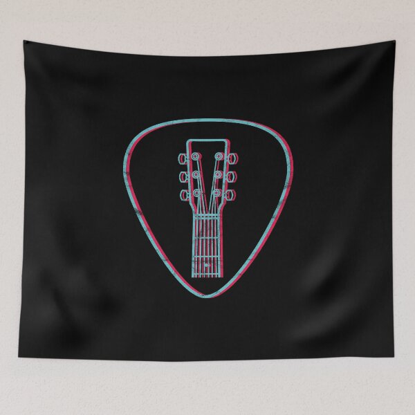 Item preview, 3D Acoustic Guitar Headstock Outlines Guitar Pick Dark Theme designed and sold by nightsworthy.
