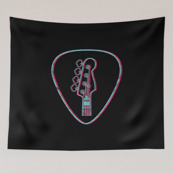 Item preview, 3D Bass Guitar Headstock Outlines Guitar Pick Dark Theme designed and sold by nightsworthy.