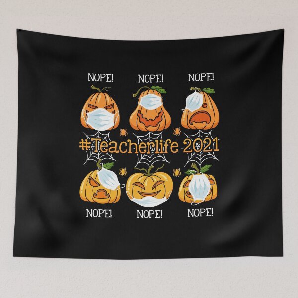 Item preview, Halloween Teacher Life 2021 Pumpkin Wearing Face Mask designed and sold by BaseStore.