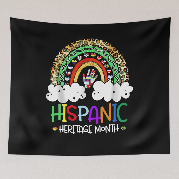 Item preview, Hispanic Heritage Month Leopard Rainbow Boho Flag Hand Proud designed and sold by BaseStore.