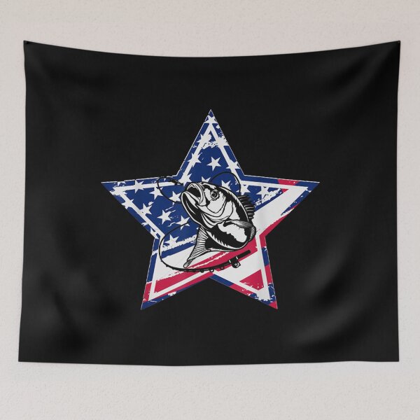 Item preview, Vintage Fishing With American Flag Bass Fish designed and sold by idabry.