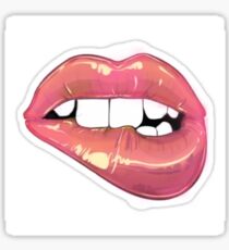 Red lip bite Sticker