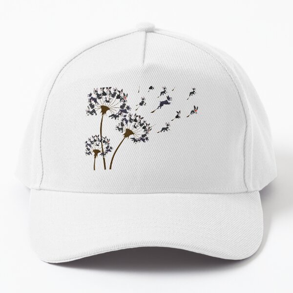 Boston Terrier Flower Fly Dandelion Boston Terrier Funny Dog Baseball Cap