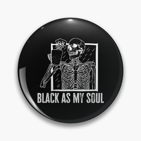 Item preview, Black As My Soul Skeleton Drinking Coffee Halloween designed and sold by idabry.