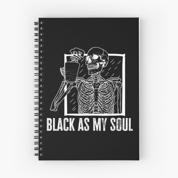 Item preview, Black As My Soul Skeleton Drinking Coffee Halloween designed and sold by idabry.