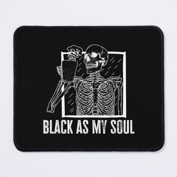 Item preview, Black As My Soul Skeleton Drinking Coffee Halloween designed and sold by idabry.