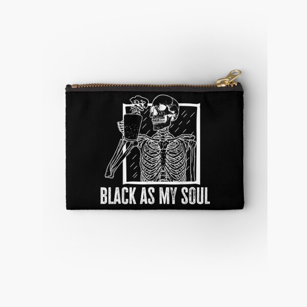 Item preview, Black As My Soul Skeleton Drinking Coffee Halloween designed and sold by idabry.