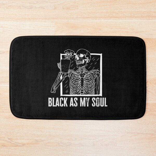 Item preview, Black As My Soul Skeleton Drinking Coffee Halloween designed and sold by idabry.