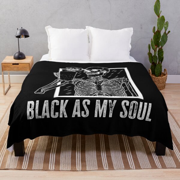 Item preview, Black As My Soul Skeleton Drinking Coffee Halloween designed and sold by idabry.