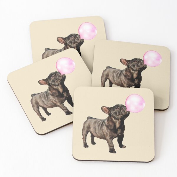 Item preview, French bulldog puppy and pink bubblegum, cool, funny frenchie dog designed and sold by Collagedream.