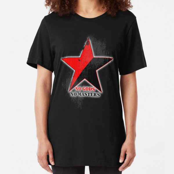 No Gods No Masters - Anarchist Star - grunge Slim Fit T-Shirt