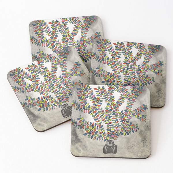 Item preview, Beautiful things grow in darkness watercolour and ink designed and sold by Paper Den.