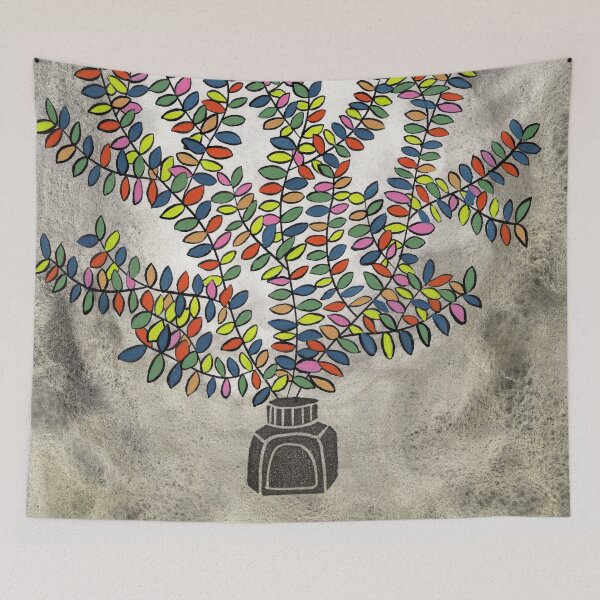 Item preview, Beautiful things grow in darkness watercolour and ink designed and sold by Paper Den.
