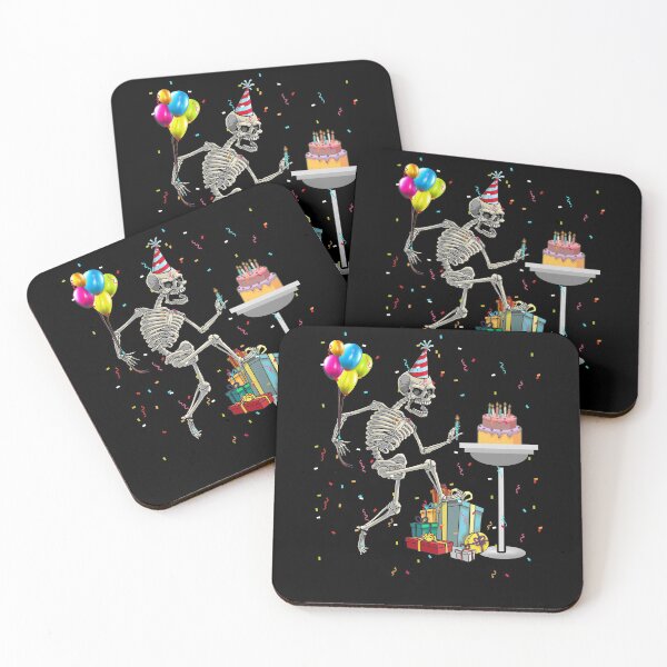 Artikelvorschau, Skelett mit Box Geschenk Ballon Party Halloween entworfen und verkauft von BaseStore.